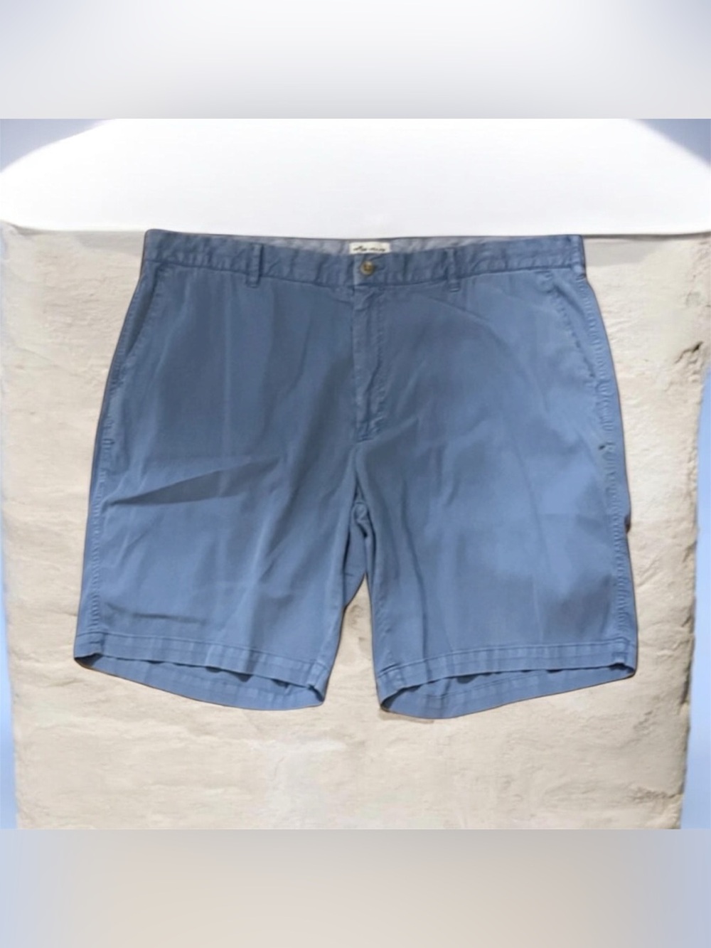 Peter Millar Slate Blue Flat-Front Chino Shorts